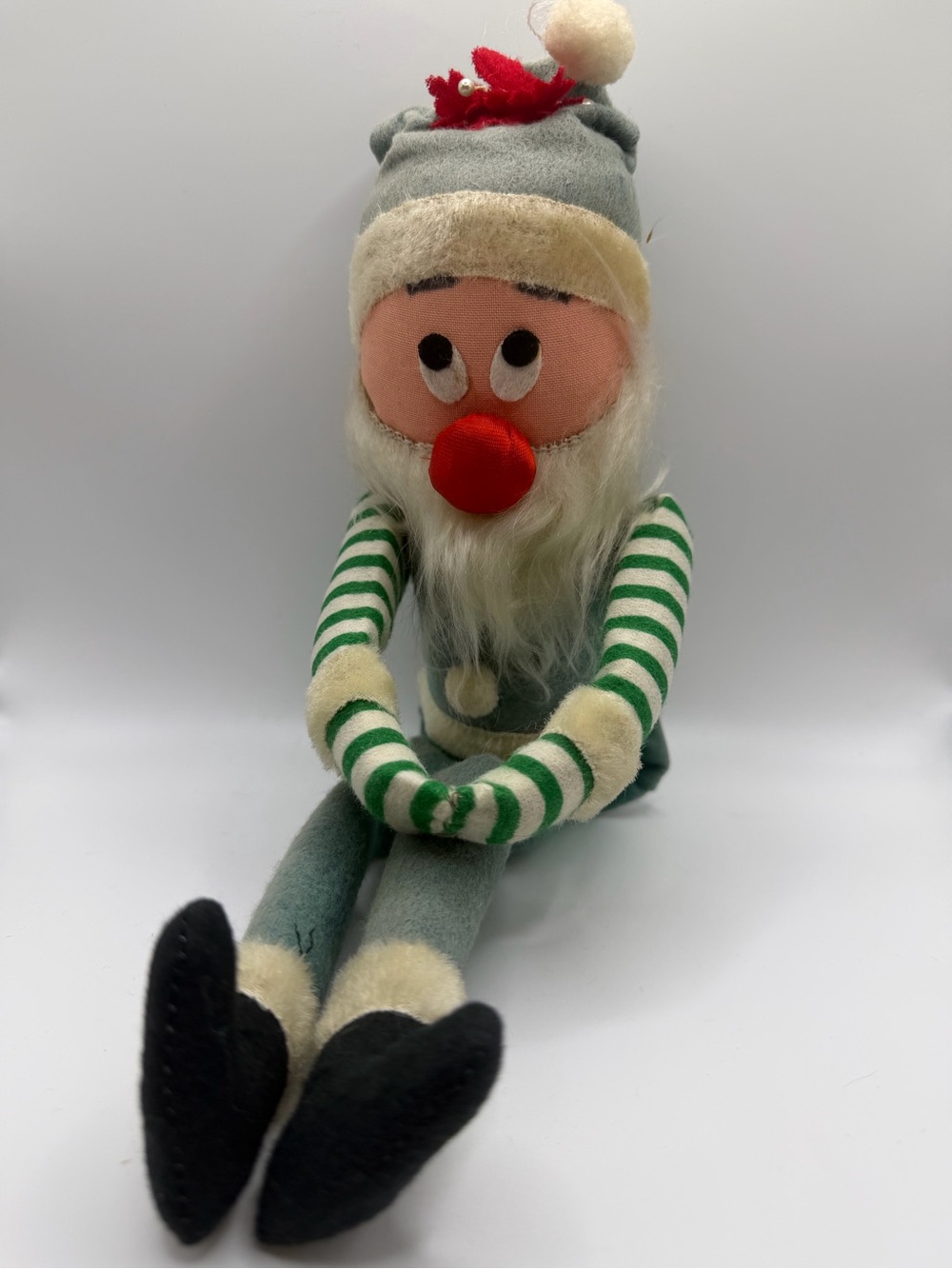 Vintage 1950’s Knee-Hugger Sitting Santa On The Shelf Japan Dream Dolls